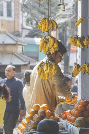 Fresh juice and fruit shop in Kathmandu, Nepalのeditorial素材