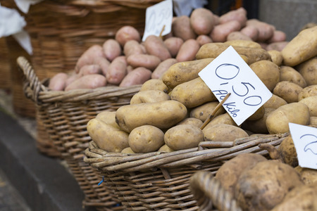 Group of Potatoes in local farmer market.の写真素材