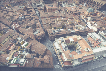 BOLOGNA, ITALY - 05 MARCH, 2016: General view of the downtown streets. Bologna is the largest city...