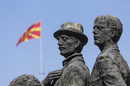 Monument of the Boatmen of Salonica in Skopje - Macedoniaのeditorial素材