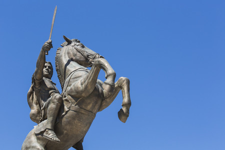 Warrior on a Horse statue "Alexander the Great" on Skopje Squareのeditorial素材