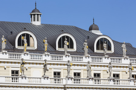 Theater building in Skopje - Old style architectureのeditorial素材