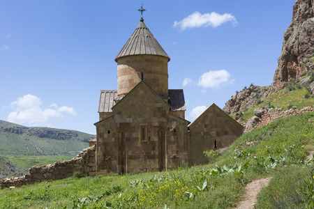 Ancient monastery Noravank in the mountains in Amaghu valley, Armenia. Was founded in 1205.の写真素材
