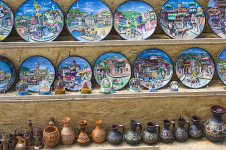 TBILISI, GEORGIA, 07 MAY, 2016: Ceramic souvenirsのeditorial素材