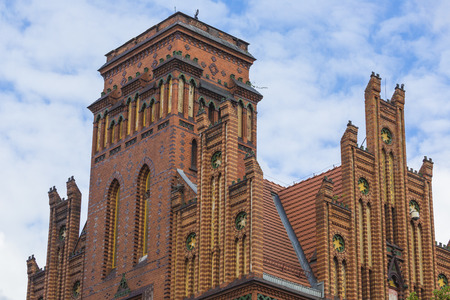 TORUN, POLAND - MAY 18, 2016: Traditional architecture in famous polish city, Torun, Poland.のeditorial素材