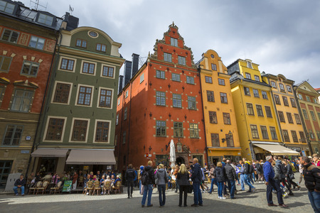 STOCKHOLM, SWEDEN - MAY 21, 2016: Stortorget place in Gamla stan, Stockholmのeditorial素材