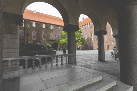 Stockholm, Sweden, 21 May, 2016. Unknown people visiting City Hall -Stadshuset, sightseeing in Stockholmのeditorial素材