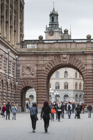 STOCKHOLM SWEDEN 21 May 2016: Church of St. Nicholas is the oldest church in Gamla Stan, the old town in central Stockholm, Swedenのeditorial素材
