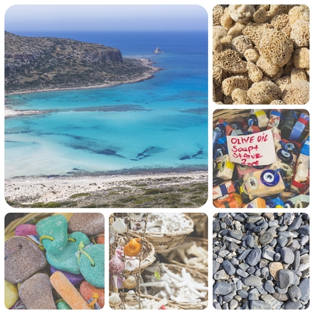 Collage of Crete (Greece) images - travel background (my photos)のeditorial素材