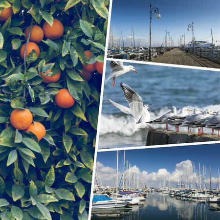 Collage of Cyprus images - travel background (my photos)の写真素材