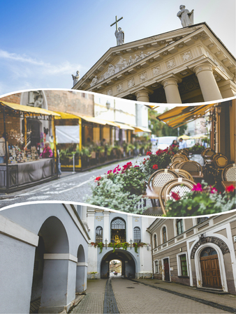 Collage of Vilnius (Lithuania) images - travel background (my photos)の写真素材