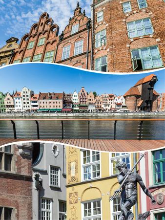 Collage of Gdansk (Poland) images - travel background (my photos)の写真素材