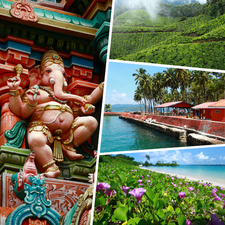 Collage of India images - travel background (my photos)の写真素材