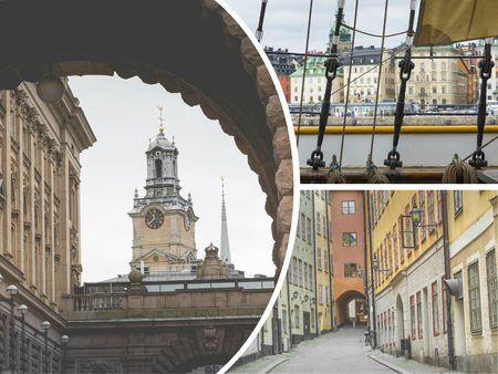 Collage of Stockholm ( Sweden ) images - travel background (my photos)の写真素材