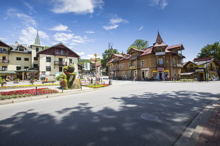 SZCZAWNICA - JUNE 21: Szczawnica resort town in Poland on April 21, 2016のeditorial素材