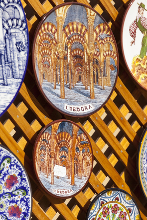 CORDOBA - SPAIN - JUNE 10, 2016 :Colorful ceramic spanish plates.のeditorial素材