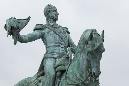 LUXEMBOURG CITY - LUXEMBOURG - JULY 01, 2016: Statue of Grand Duke William II of the Netherlands in Luxembourg.のeditorial素材