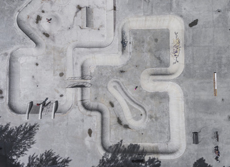 Aerial view of skate parkの写真素材