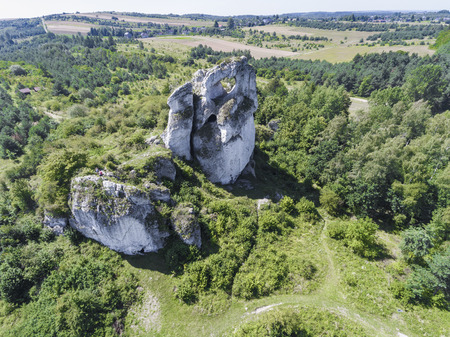 Limestone rock in Jura Krakowsko-Czestochowska. Poland. View from above.の写真素材