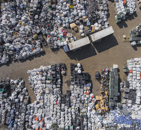 View landfill bird's-eye view. Landfill for waste storage. View from above.の写真素材