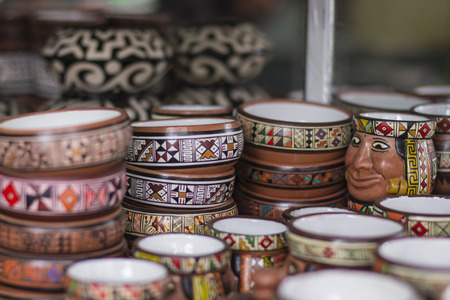 Ceramic in local market in Peru, South America.の写真素材