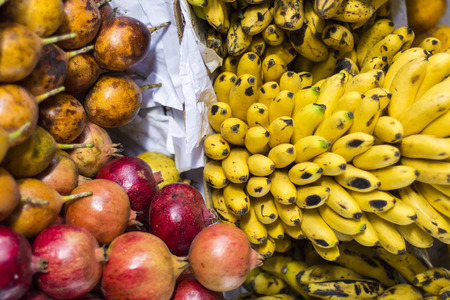 Fresh fruits at a marketの写真素材