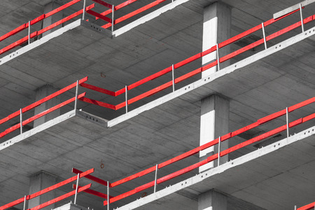 Industrial building construction with steel structure and concreteの写真素材