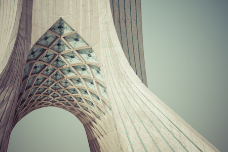 TEHRAN, IRAN - OCTOBER 04, 2016: View of the Azadi Tower in Tehran on October 4, 2016. The tower is one of the symbols of the cityのeditorial素材