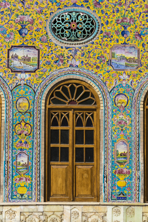 TEHRAN, IRAN - OCTOBER 05, 2016: Exteriors of Golestan palace and old mosaic paintings in Teheran, Iran.のeditorial素材