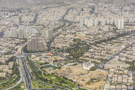 TEHERAN, IRAN - OCTOBER 05, 2016: View from The Milad Tower in Tehran, Iran.