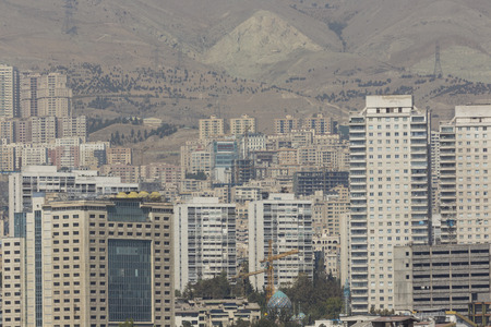 TEHERAN, IRAN - OCTOBER 05, 2016: View from The Milad Tower in Tehran, Iran.のeditorial素材