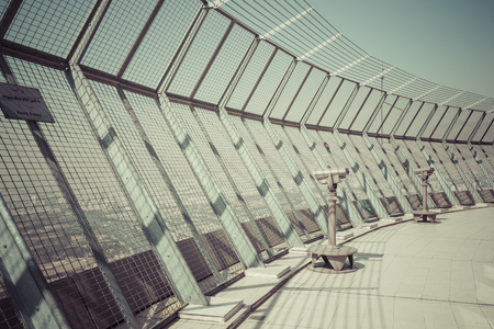TEHERAN, IRAN - OCTOBER 05, 2016:  Observation deck at Milad Tower in Tehran on October 05, 2016. The Milad Tower is the highest building in Tehran.のeditorial素材