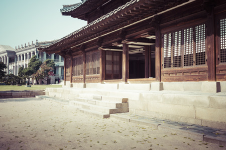 SEOUL - OCTOBER 21, 2016: Deoksugung Palace in Seoul, South Korea. It is also known as Gyeongun-gung, or Deoksu Palaceのeditorial素材