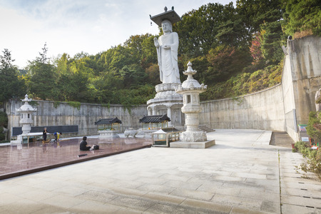 Bongeunsa Temple in the Gangnam District of Seoul, Korea.のeditorial素材