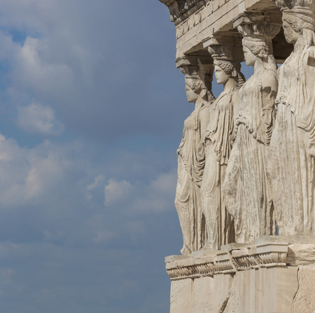 ATHENS - GREECE - SEPTEMBER 21,2016 : Caryatides at Acropolis, Athens, Greece