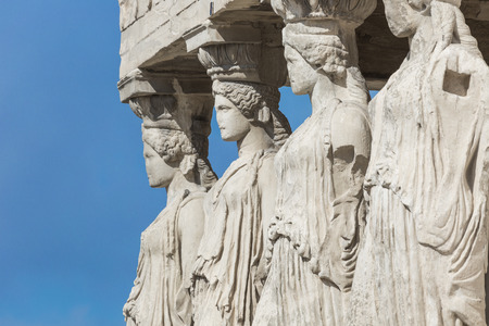 ATHENS - GREECE - SEPTEMBER 21,2016 : Caryatides at Acropolis, Athens, Greece