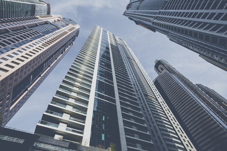 DUBAI, UAE - JANUARY 18, 2017 : Dubai skyline at summer time.のeditorial素材