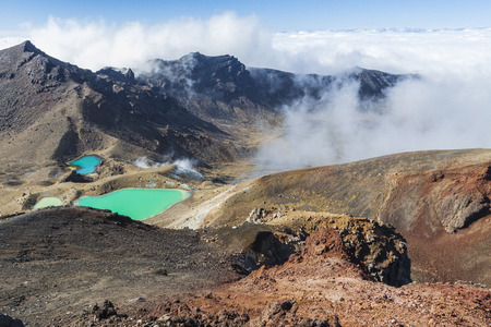 Emerald Lakes Tongariro National Park, New Zealandの写真素材