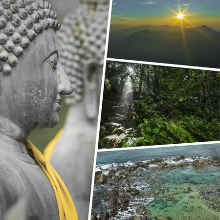 Collage of Most Beautiful and Breathtaking Places in Sri Lanka - my photosの写真素材