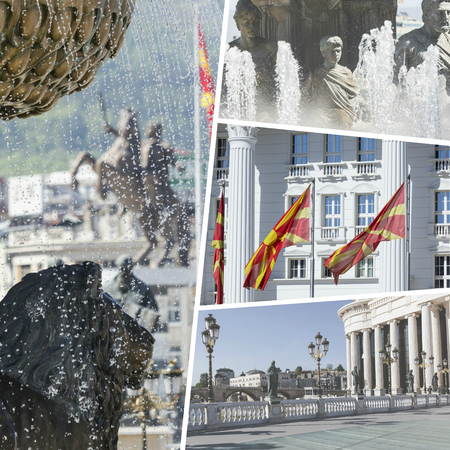 Collage of Most Beautiful and Breathtaking Places in Skopje - Macedonia - my photosの写真素材