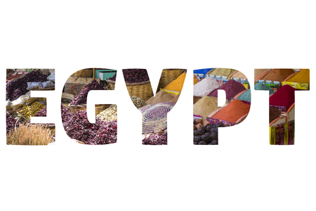 Word EGYPT over symbolic places.の写真素材