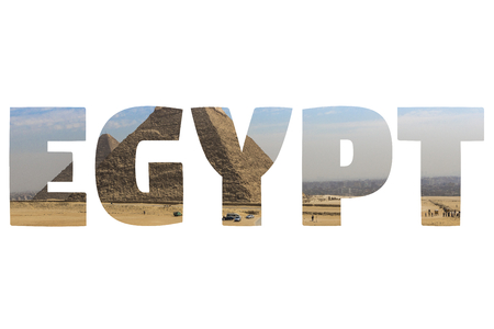 Word EGYPT over symbolic places.の写真素材