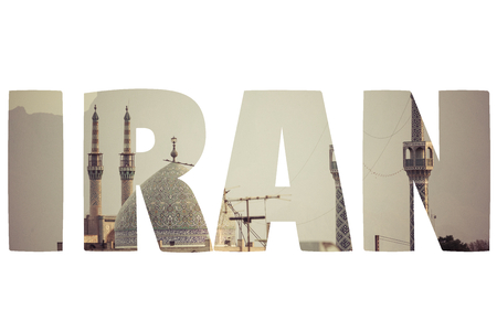 Word IRAN over symbolic places.の写真素材
