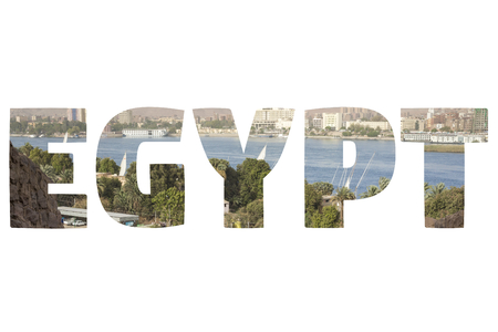 Word EGYPT over symbolic places.の写真素材