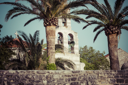Sew view to the Old Town od Budva in Montenegroのeditorial素材
