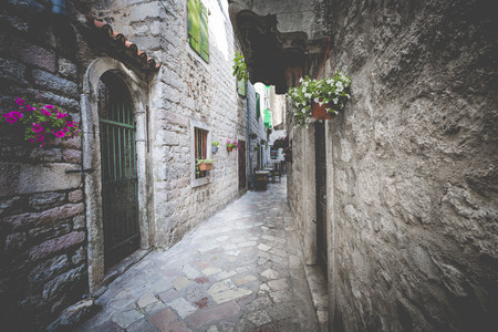 View on old town of Kotor  town in Montenegro.の写真素材