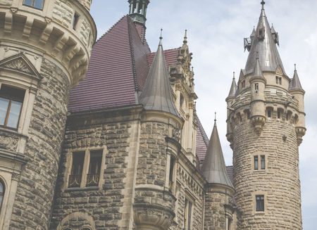 MOSZNA, POLAND - JUNE 04, 2017: The Moszna Castle is a historic palace located in a small village in Moszna is one of the best known monuments in Upper Silesia.のeditorial素材