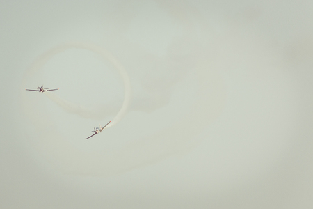RADOM, POLAND - AUGUST 26: Orlik (Poland) aerobatic display team at Air Show Radom 2017 event on August 26, 2017 in Radom, Polandのeditorial素材