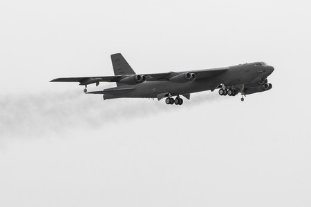 RADOM, POLAND - AUGUST 26:  B-52 Stratofortress bomber aircraft of United States Air Force during...