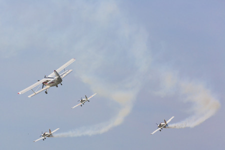RADOM, POLAND - AUGUST 26, 2017 :Aerobatic team during Air Show Radom 2017.